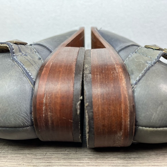 Patron Perugia Lou Grey Distress Leather Buckle Strappy Women Ankle Boots 8.5M - Picture 10 of 16